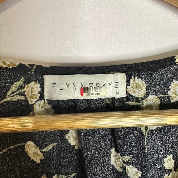 Flynn Skye Elsie Black Tulip Floral Midi Maxi Boho Dress Women's Medium - Picture 9 of 11